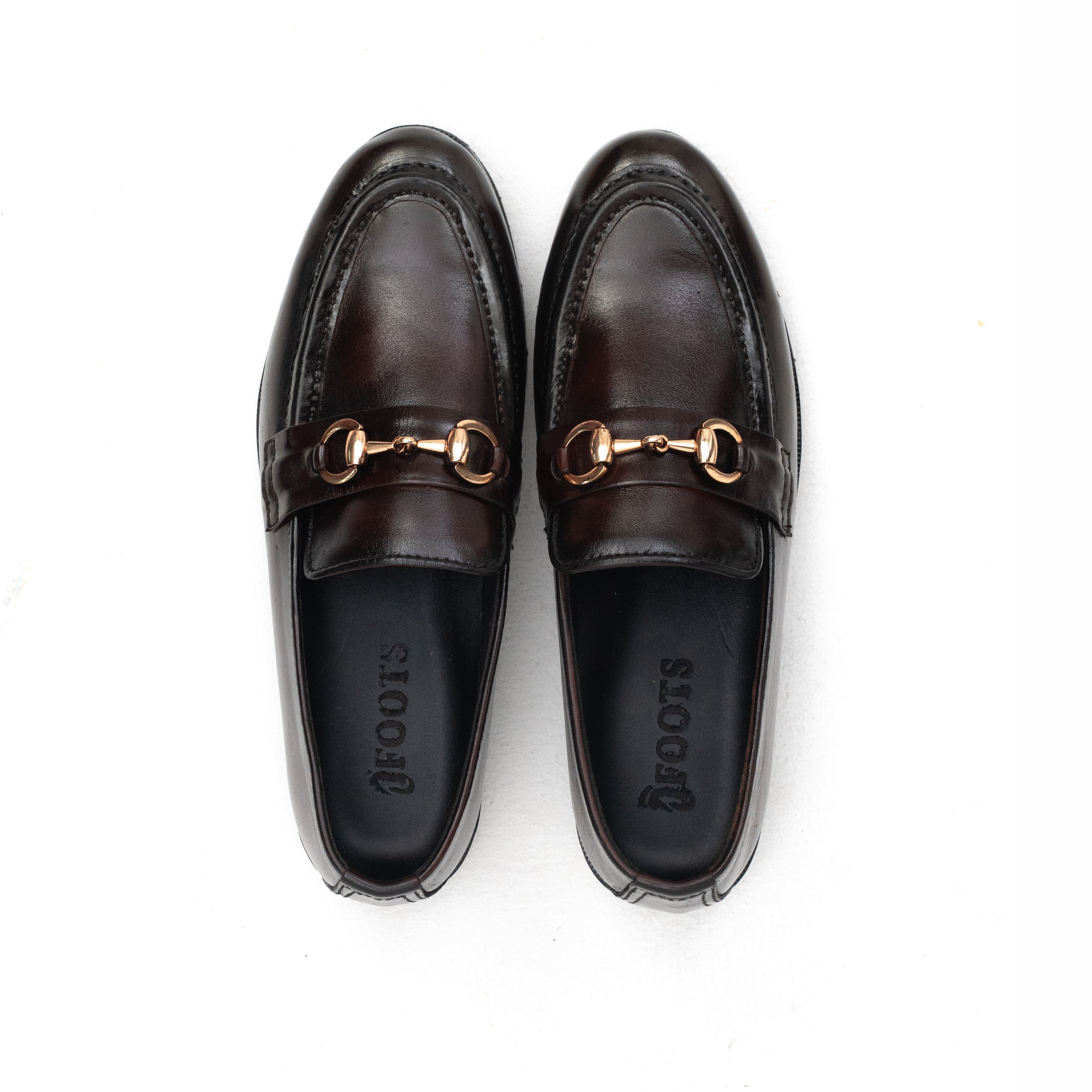 Monarch Brown Leather Horsebit Loafers