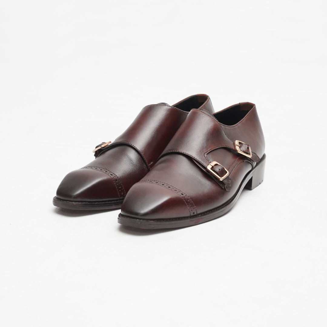 DOUBLE MONK STRAP SHOE (BURGUNDY)