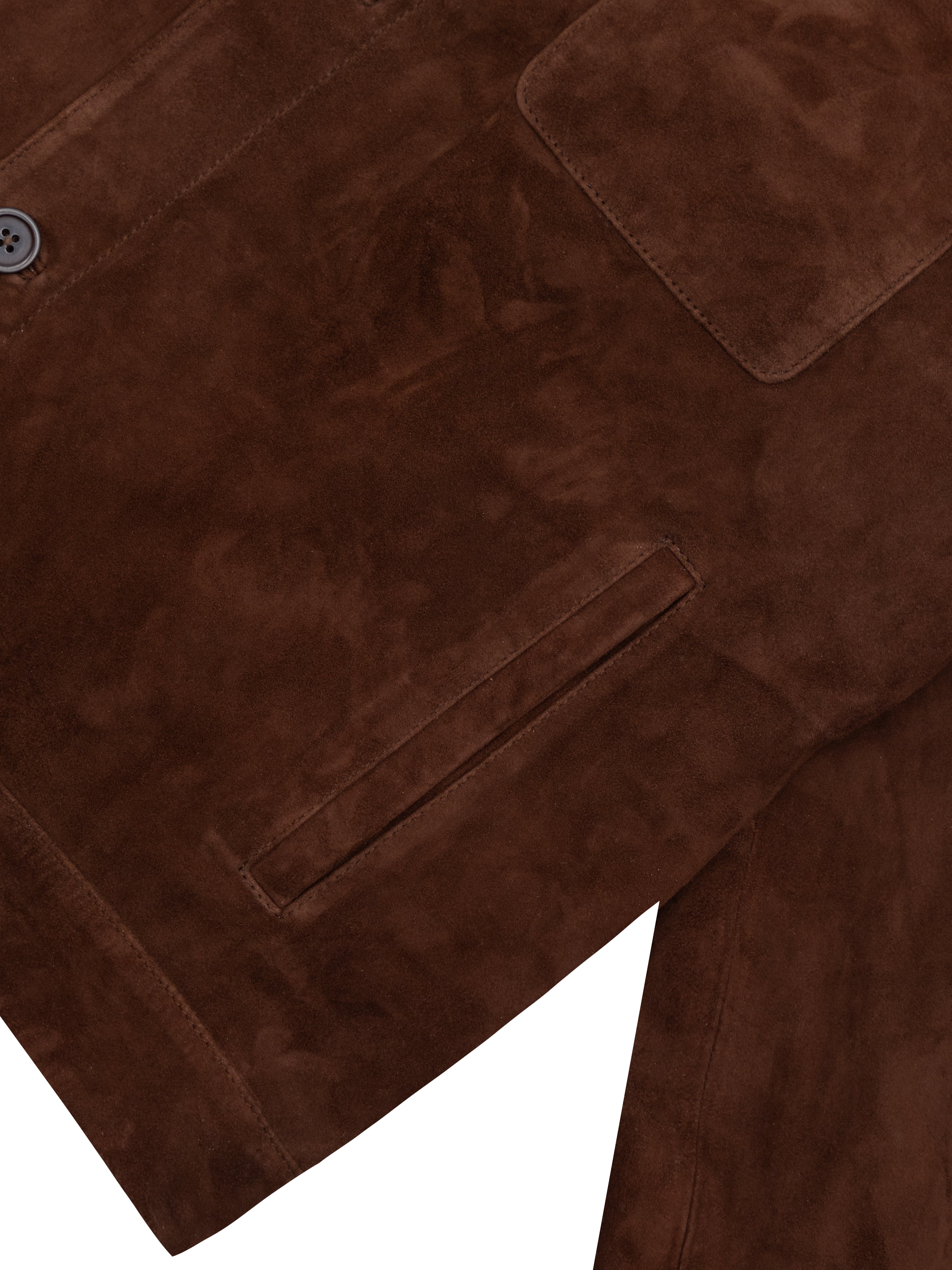 SUEDE BUTTON-UP JACKET