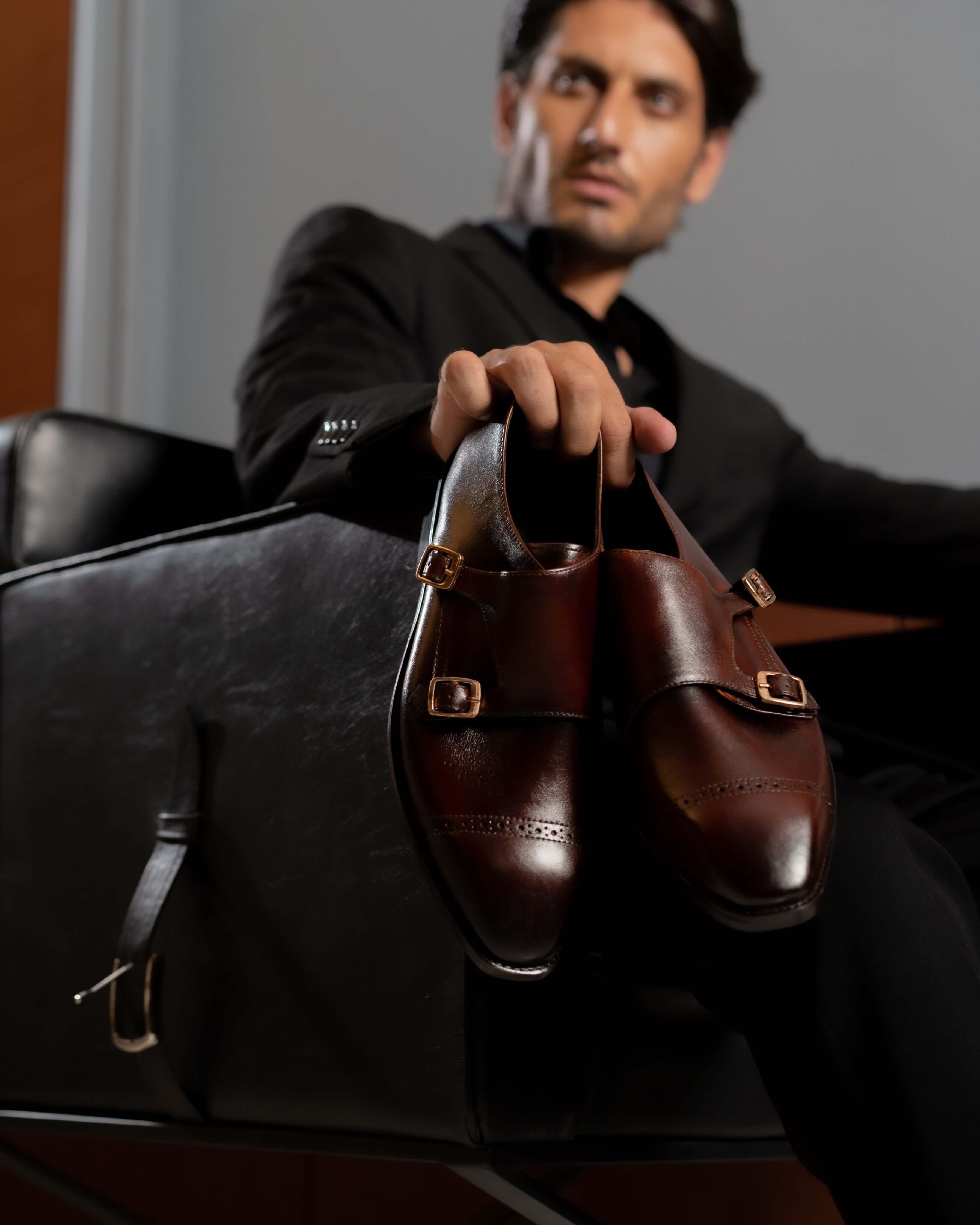 DOUBLE MONK STRAP SHOE (BURGUNDY)
