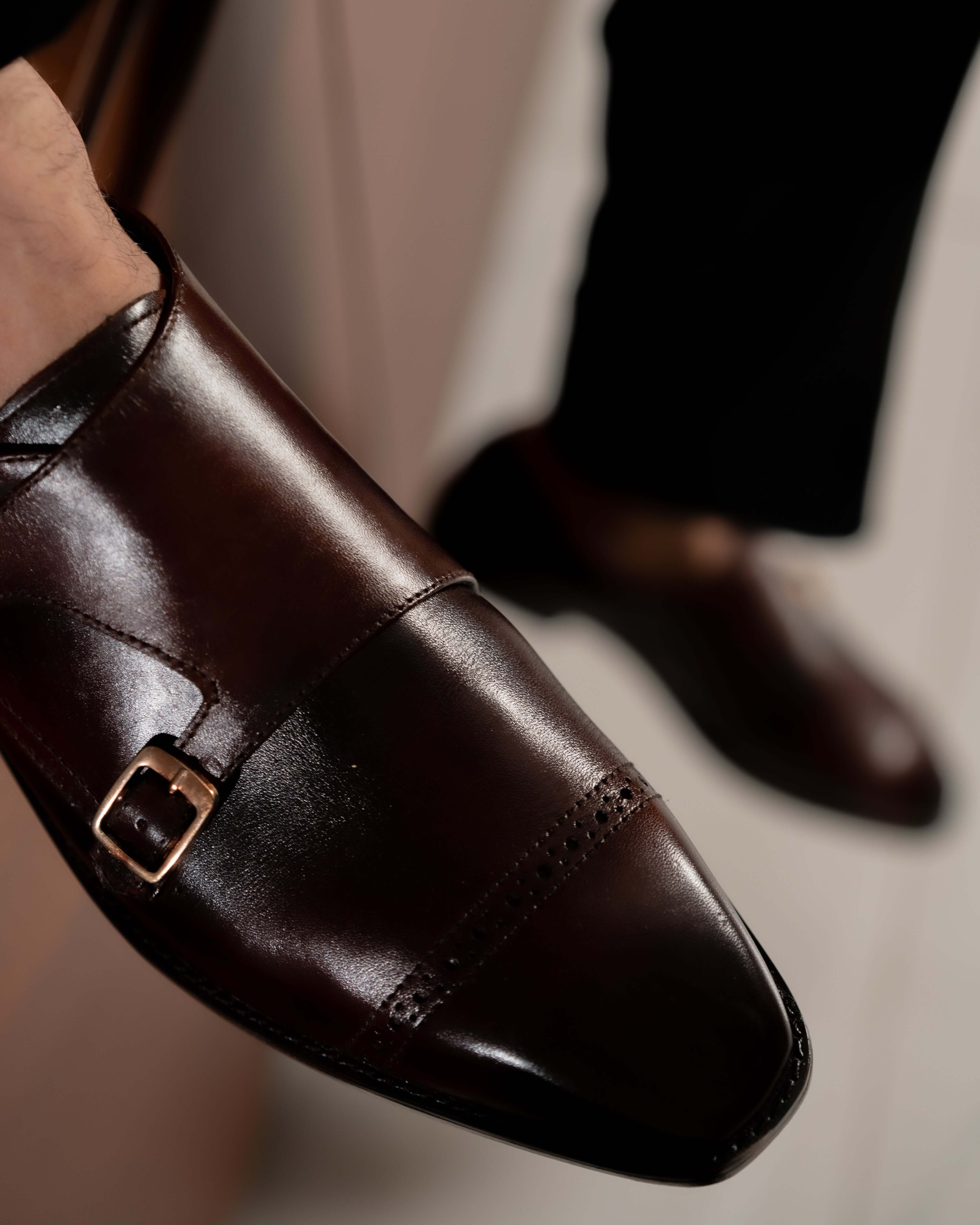 DOUBLE MONK STRAP SHOE (BURGUNDY)