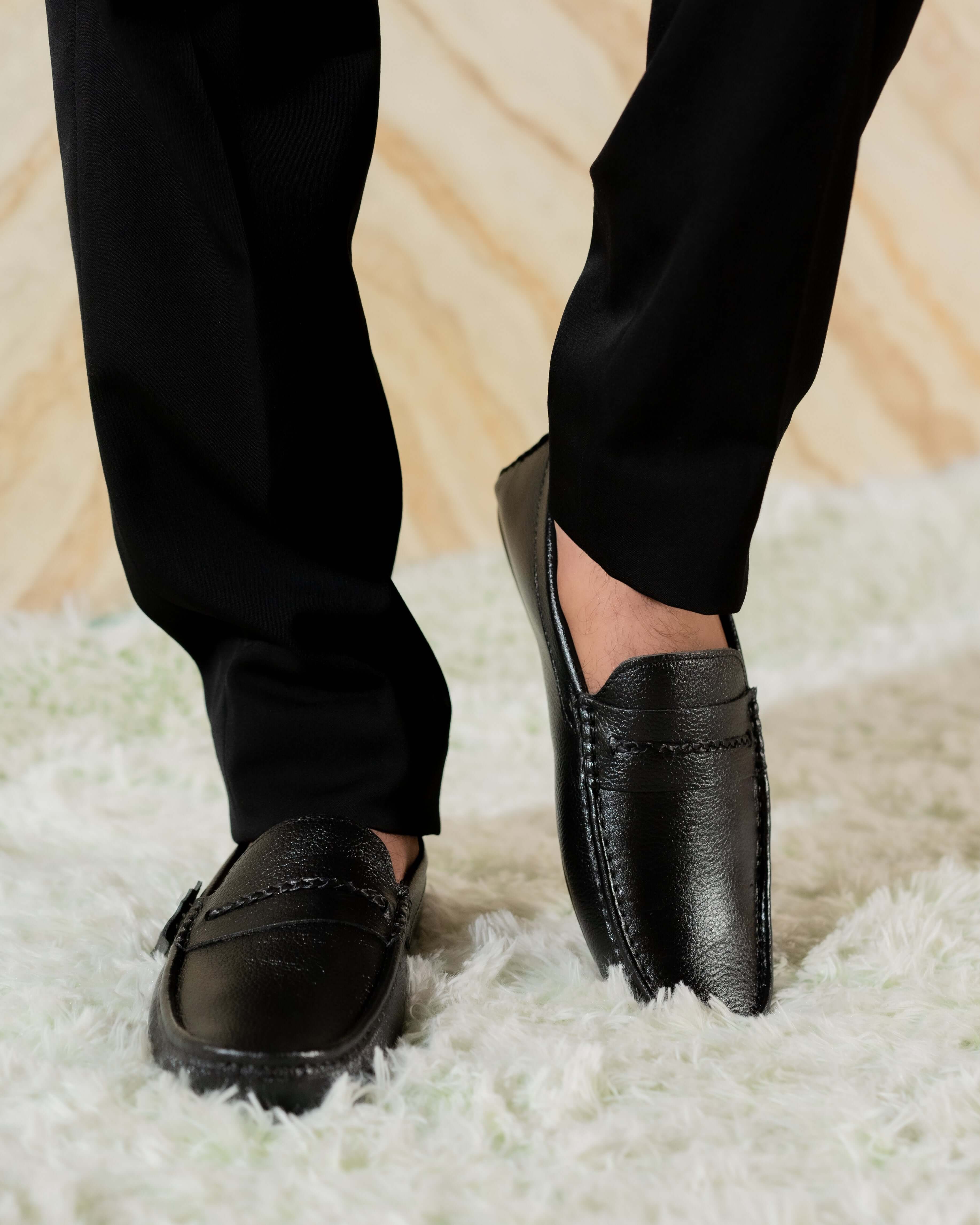 CLASSIC BLACK MOCCASIN PENNY LOAFERS