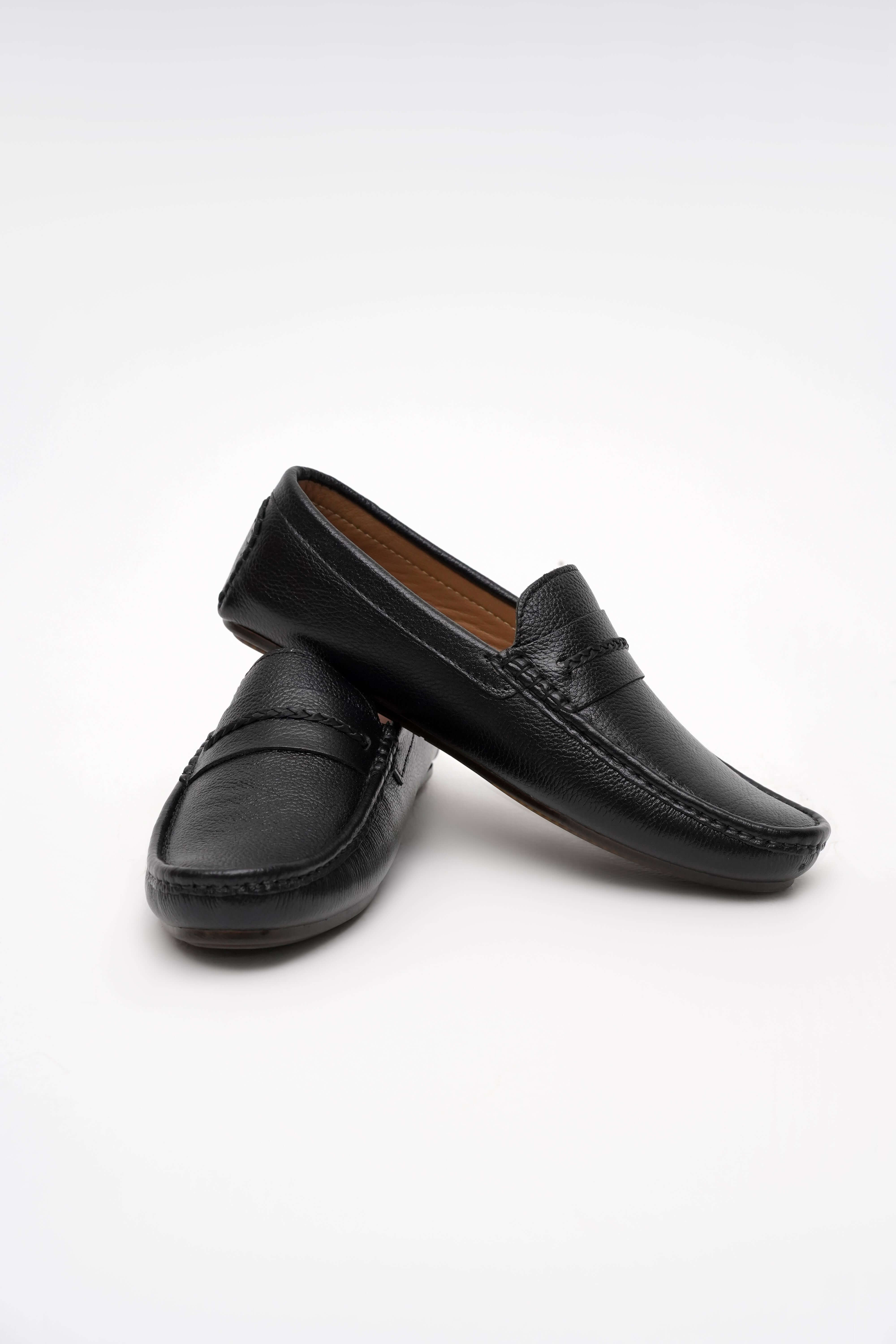 CLASSIC BLACK MOCCASIN PENNY LOAFERS