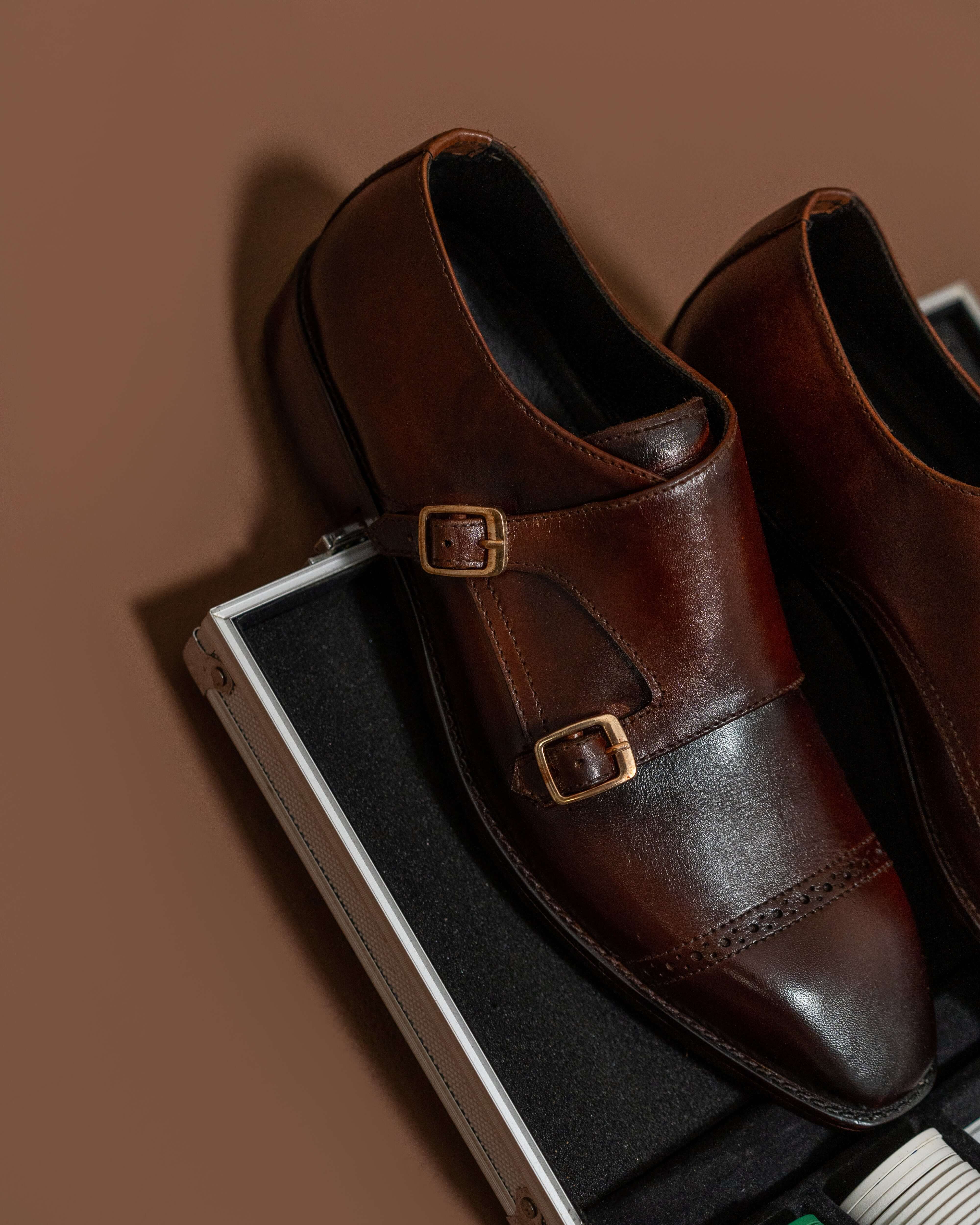 DOUBLE MONK STRAP SHOE (BURGUNDY)