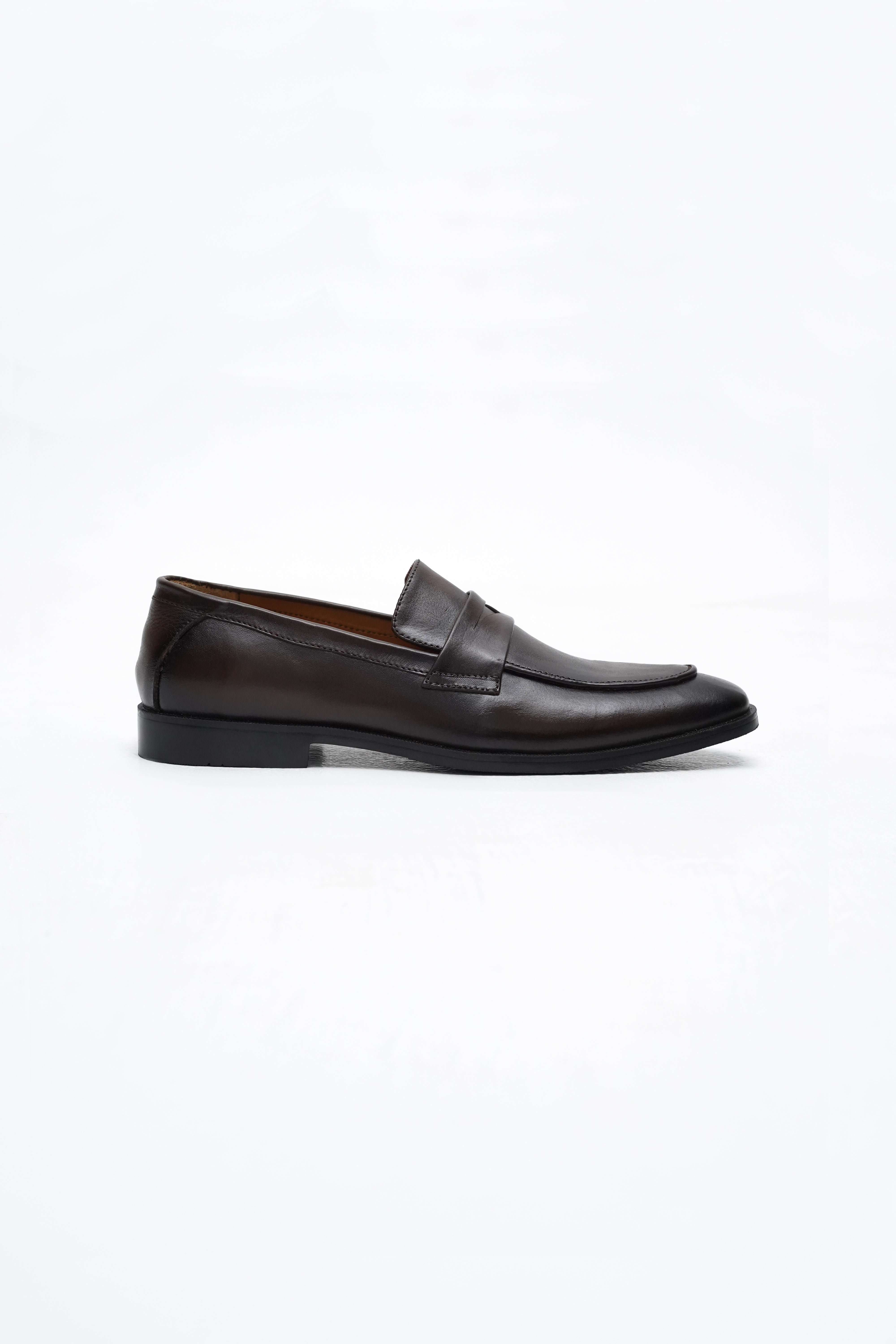 CLASSIC BROWN CALF LEATHER PENNY LOAFERS