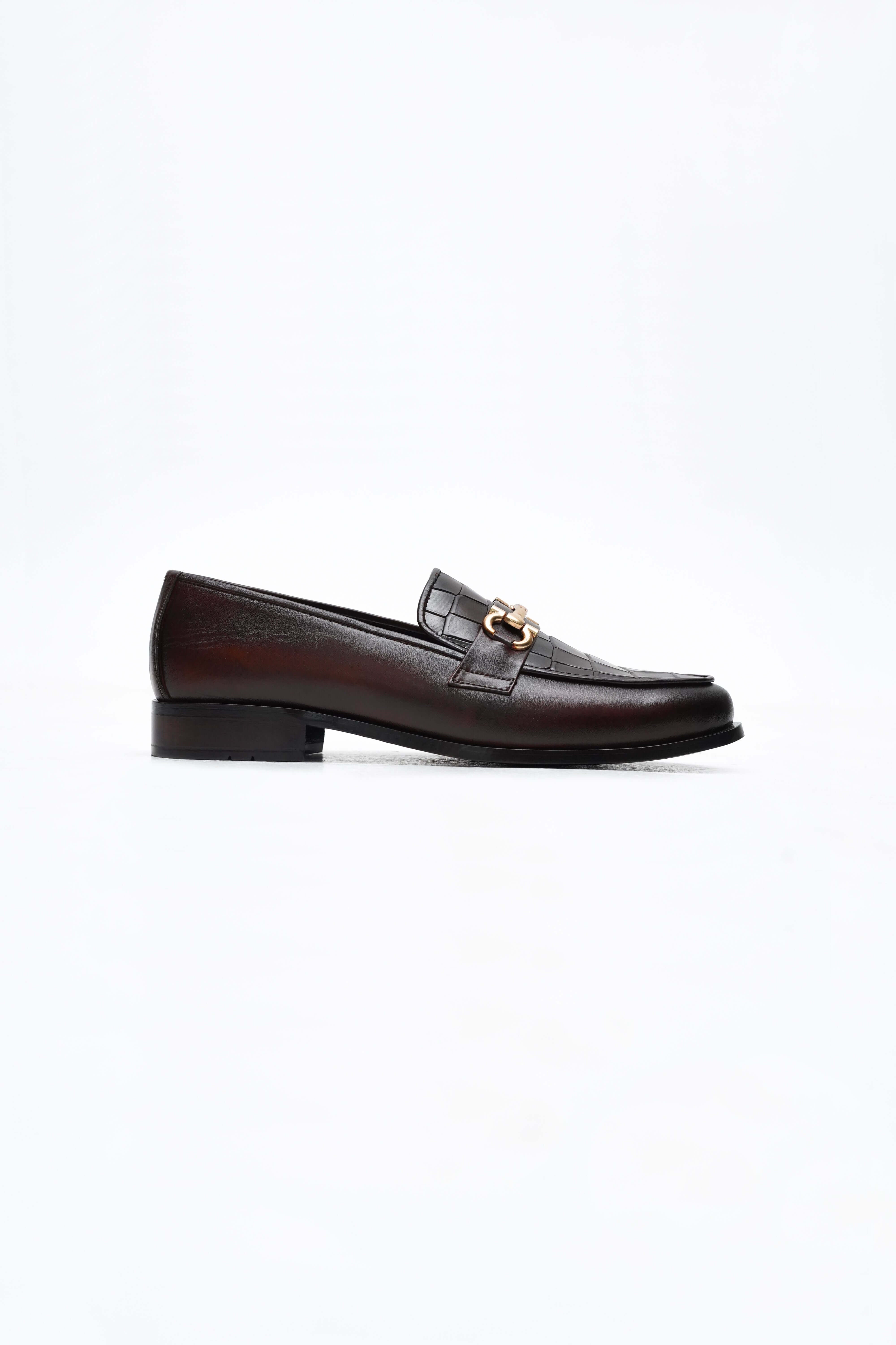 DARK BROWN CALF LEATHER HORSEBIT LOAFERS