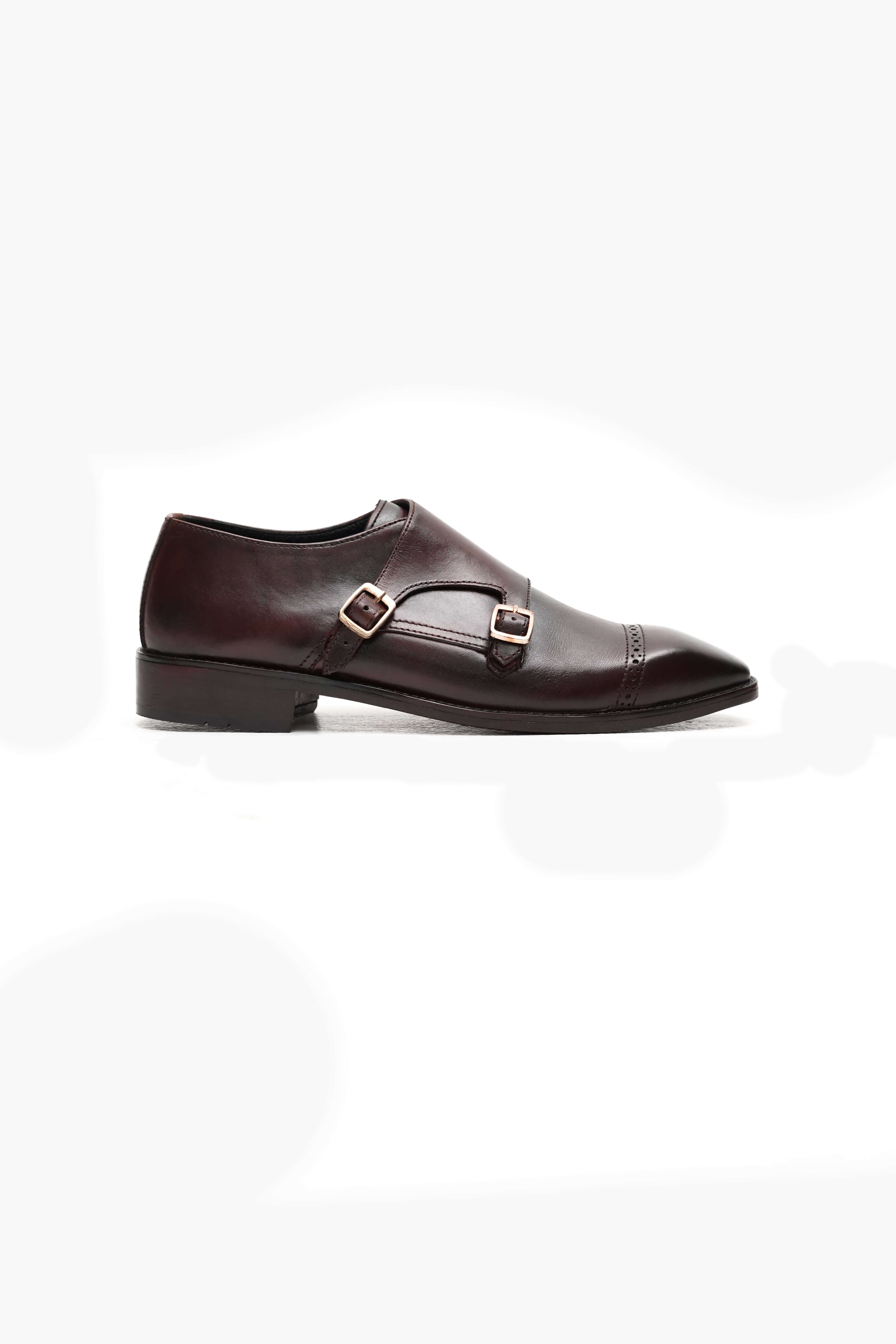 DOUBLE MONK STRAP SHOE (BURGUNDY)