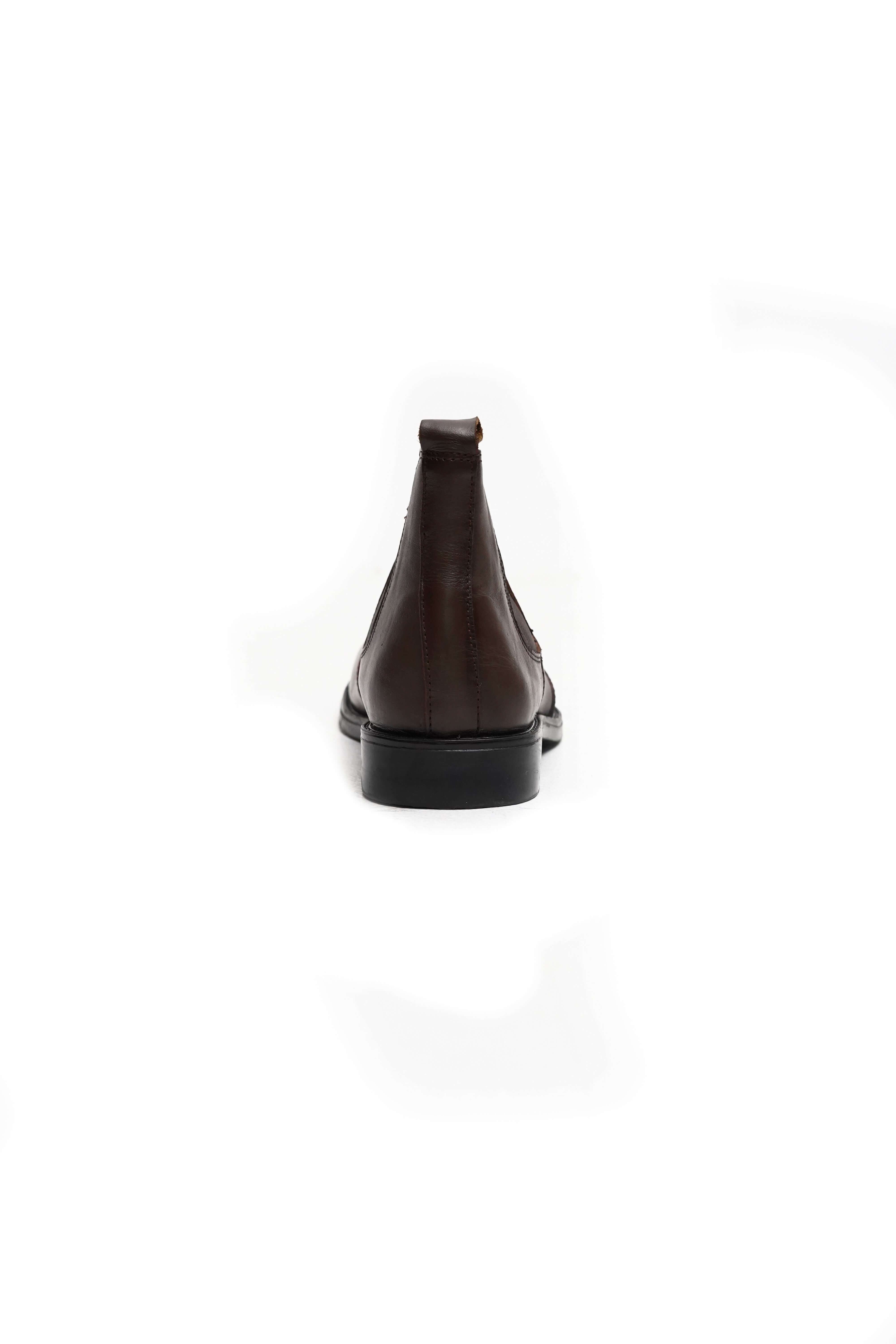 DARK BROWN CALF LEATHER CHELSEA BOOTS