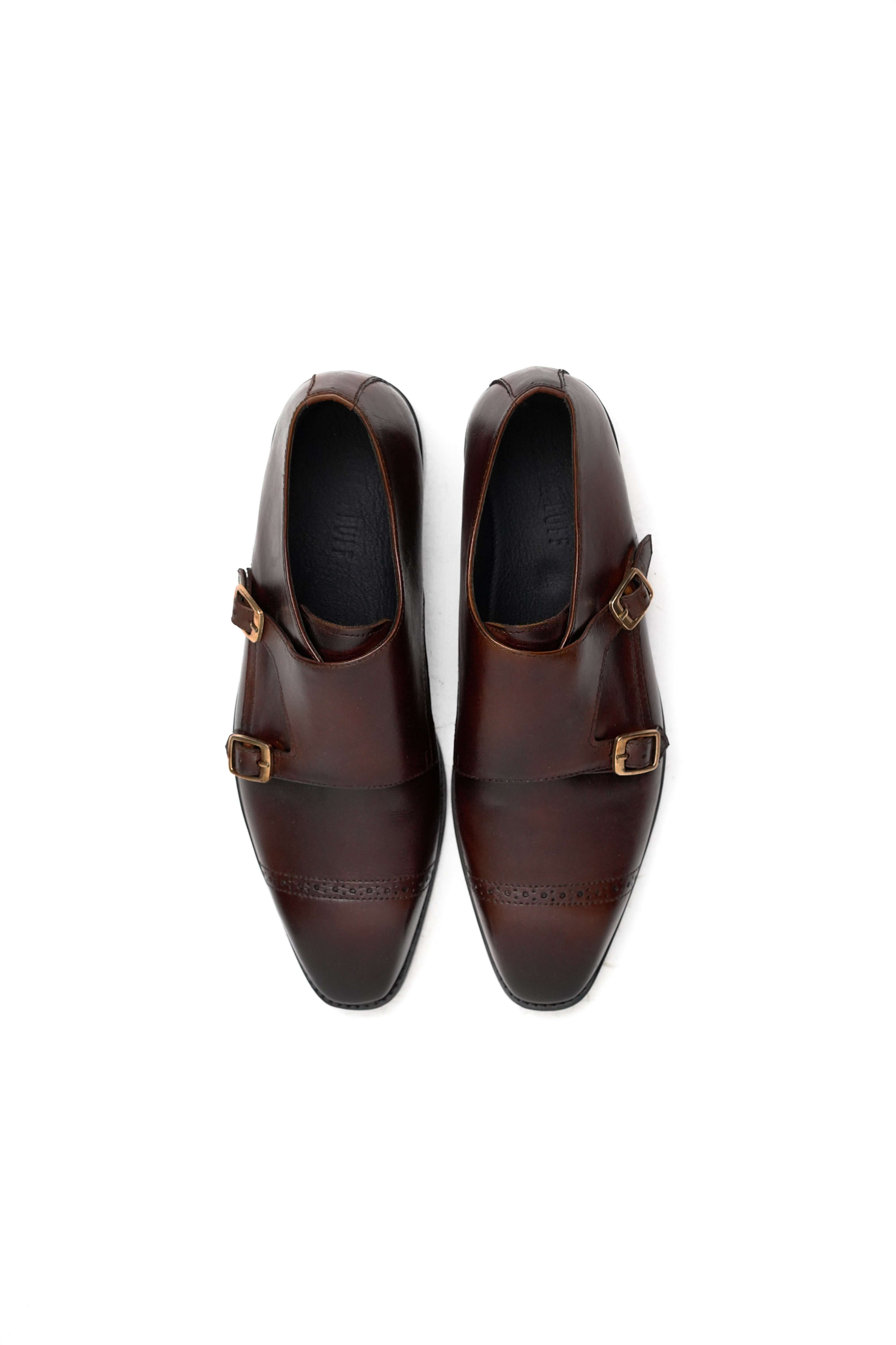 DOUBLE MONK STRAP SHOE (BURGUNDY)