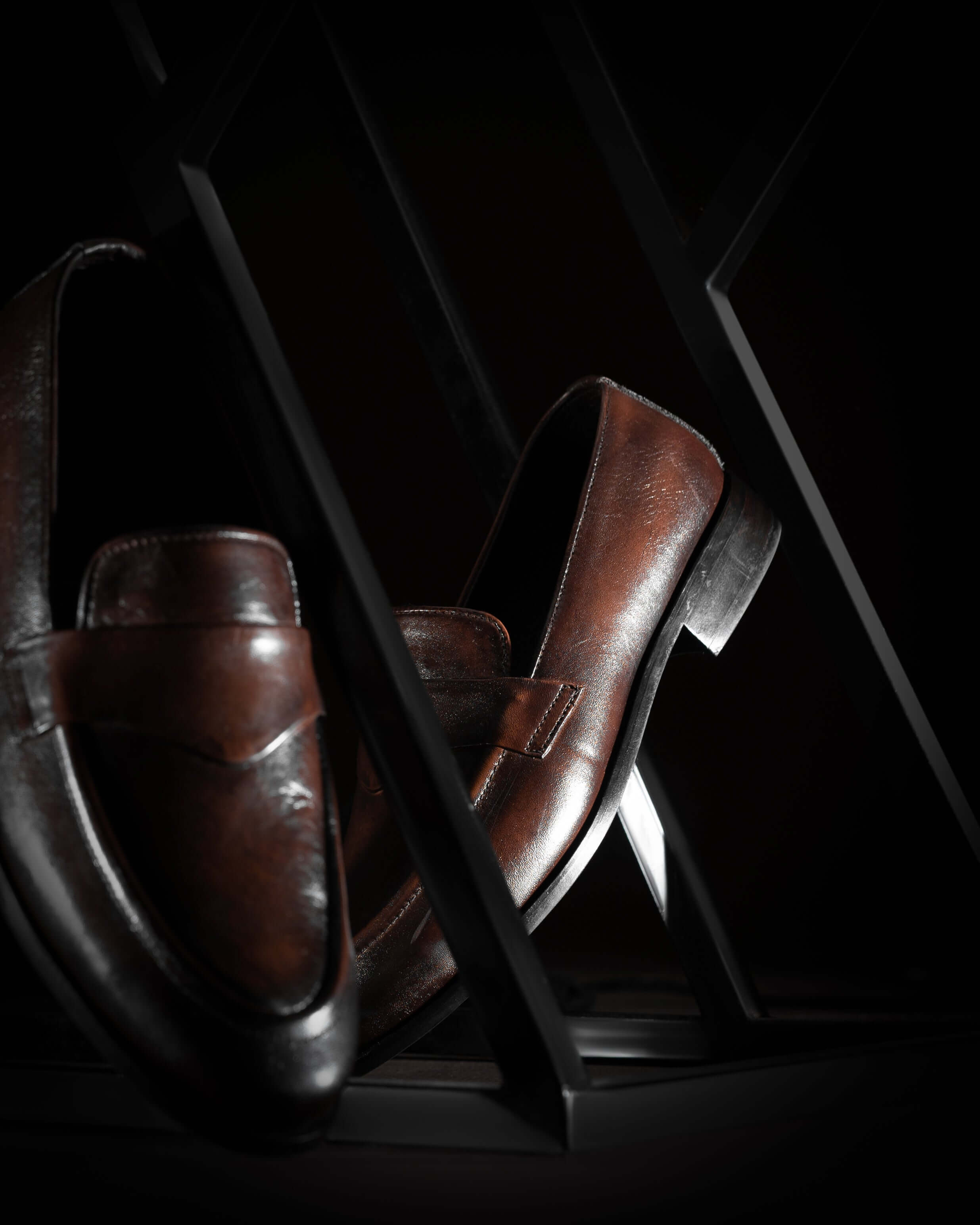 DARK BROWN CALF LEATHER PENNY LOAFERS