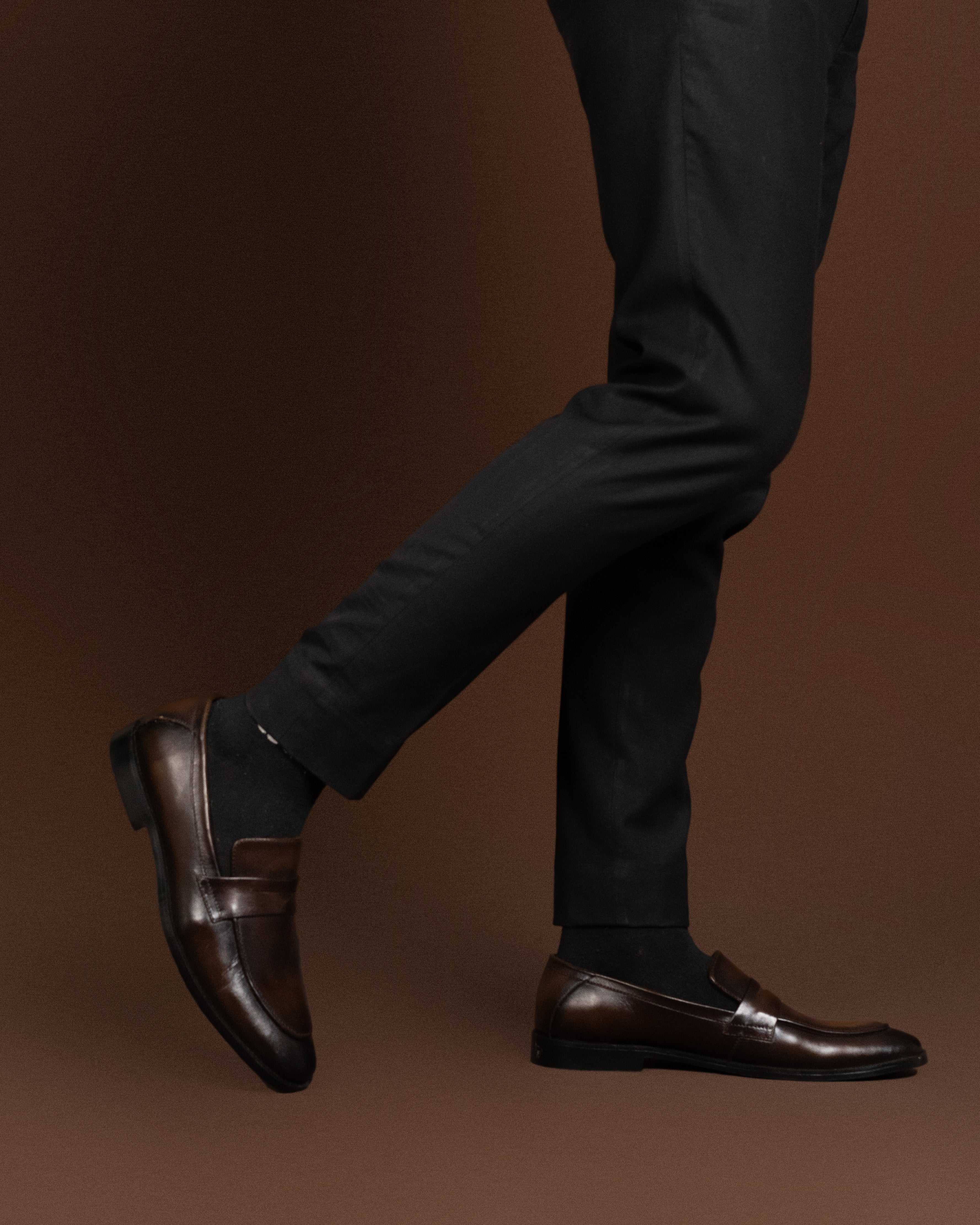 CLASSIC BROWN CALF LEATHER PENNY LOAFERS