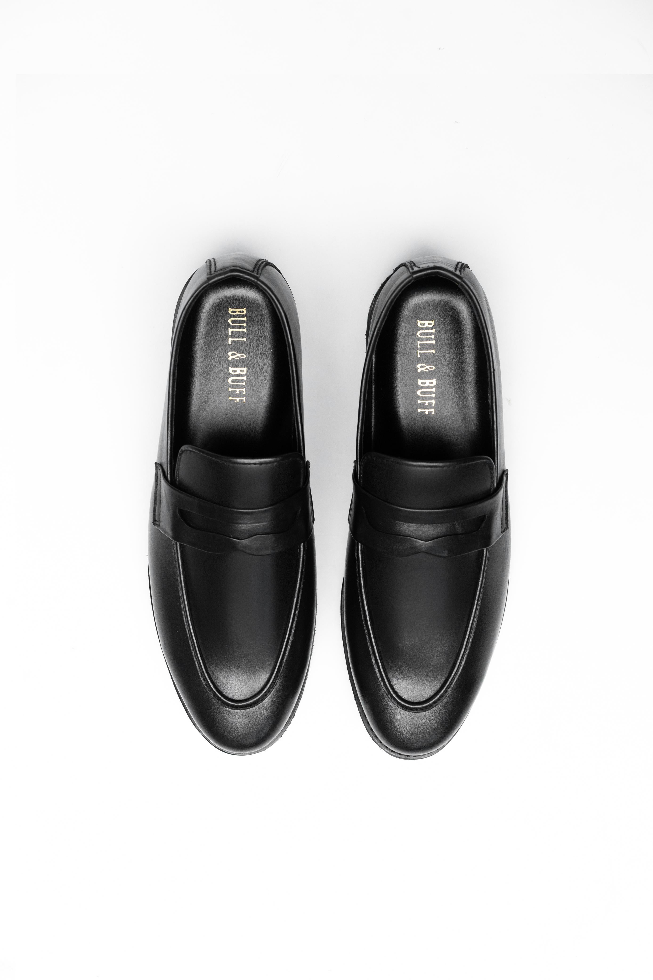 VINTAGE CHUNKY PENNY LOAFERS (BLACK)