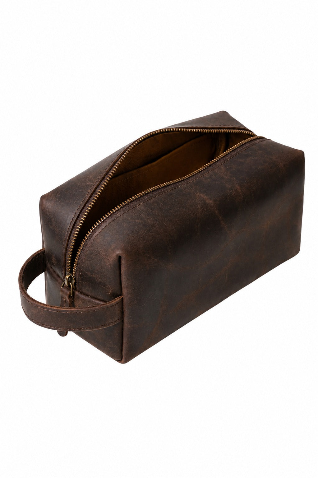 Premium Leather Dop Kit - Travel Toiletry Bag