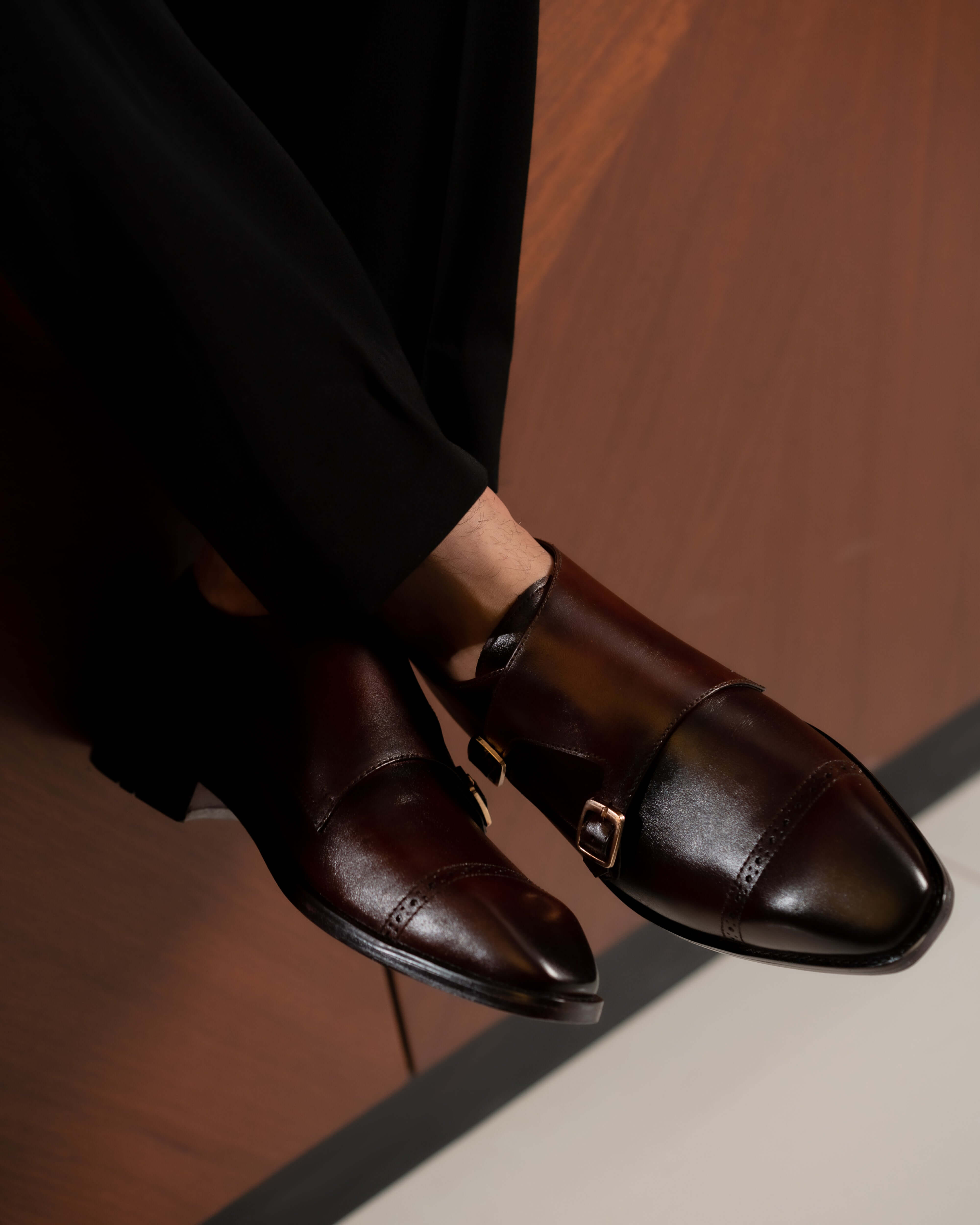 DOUBLE MONK STRAP SHOE (BURGUNDY)