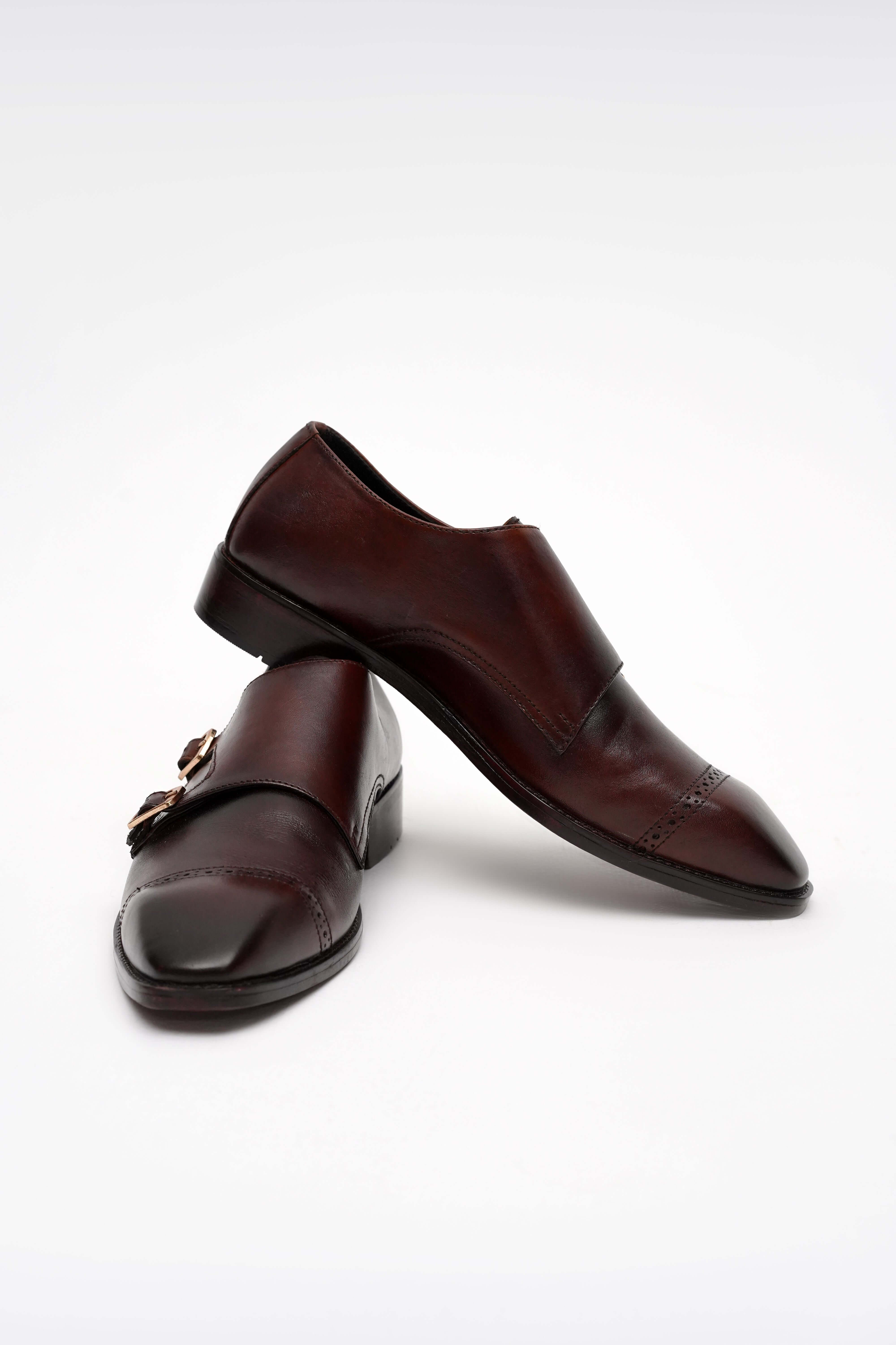 DOUBLE MONK STRAP SHOE (BURGUNDY)