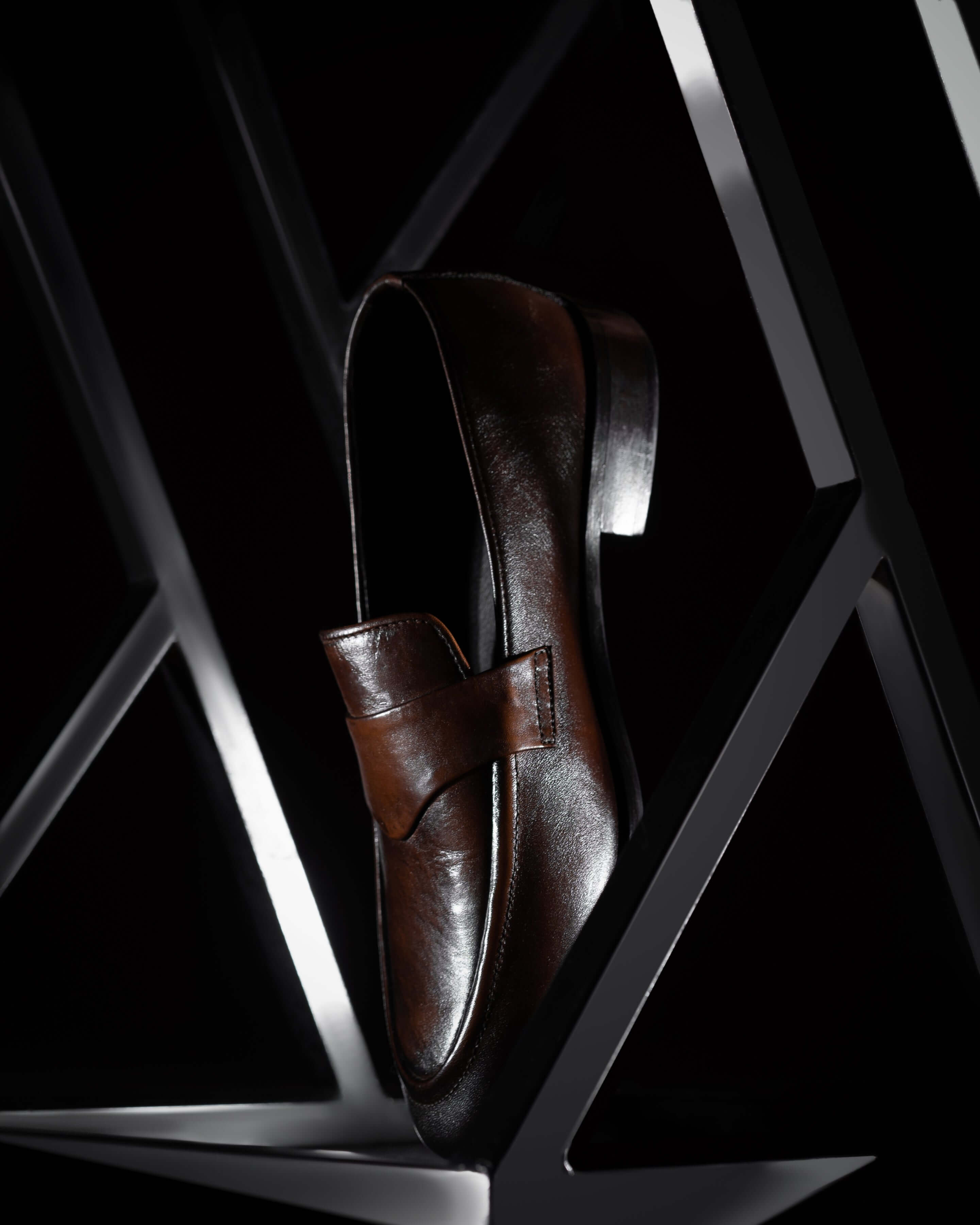 DARK BROWN CALF LEATHER PENNY LOAFERS