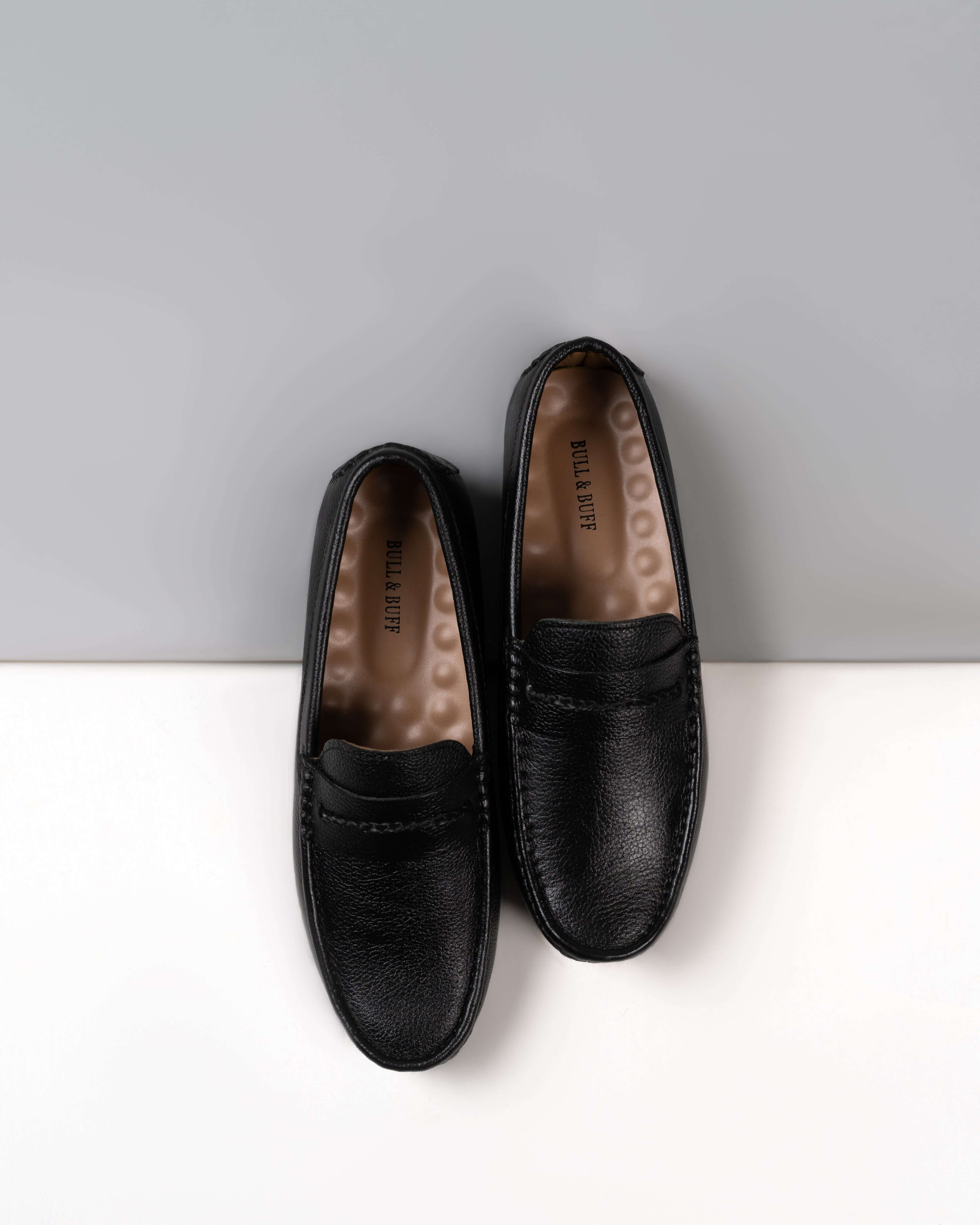 CLASSIC BLACK MOCCASIN PENNY LOAFERS