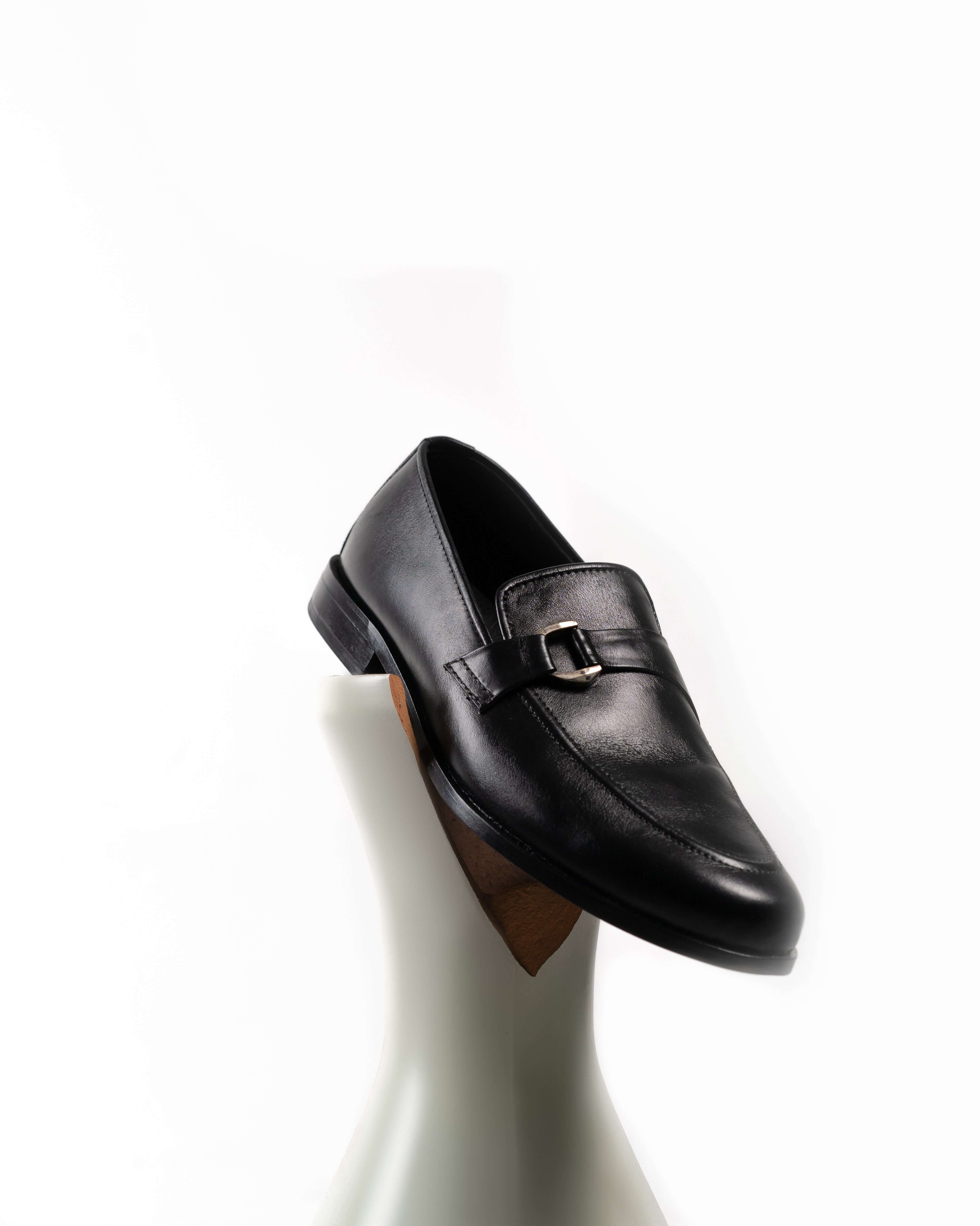 CLASSIC BLACK CALF LEATHER MONK STRAP LOAFERS