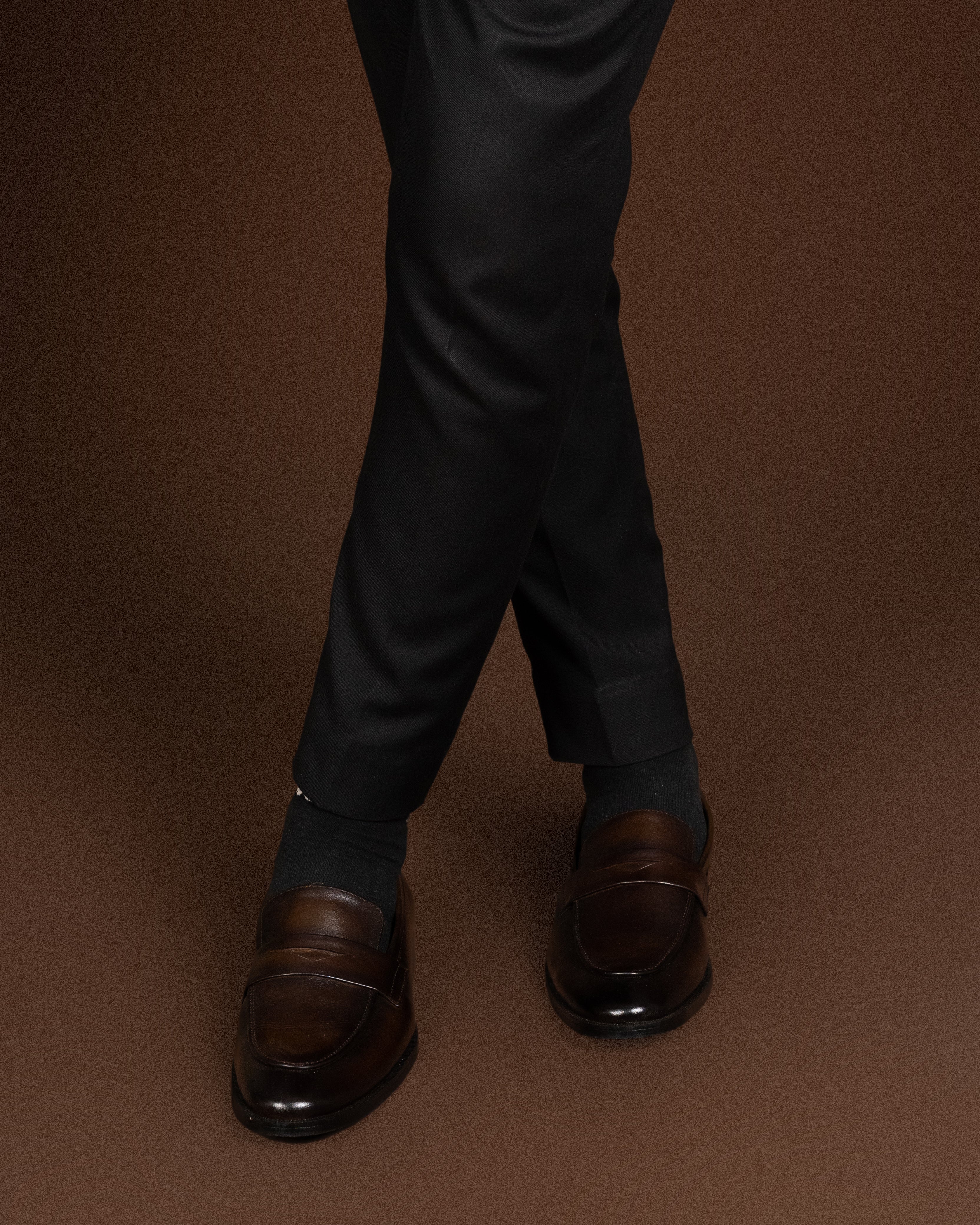 CLASSIC BROWN CALF LEATHER PENNY LOAFERS