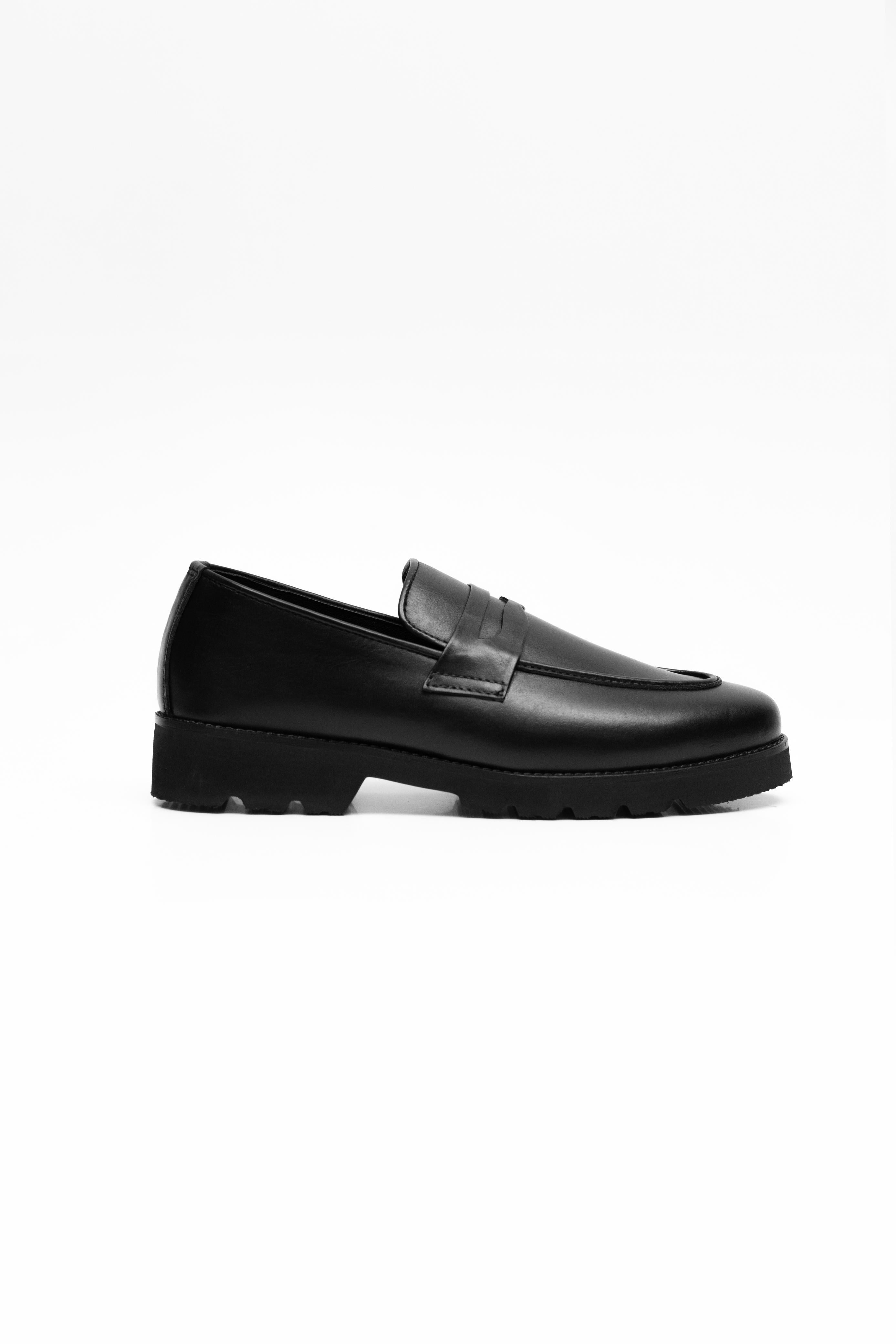 VINTAGE CHUNKY PENNY LOAFERS (BLACK)