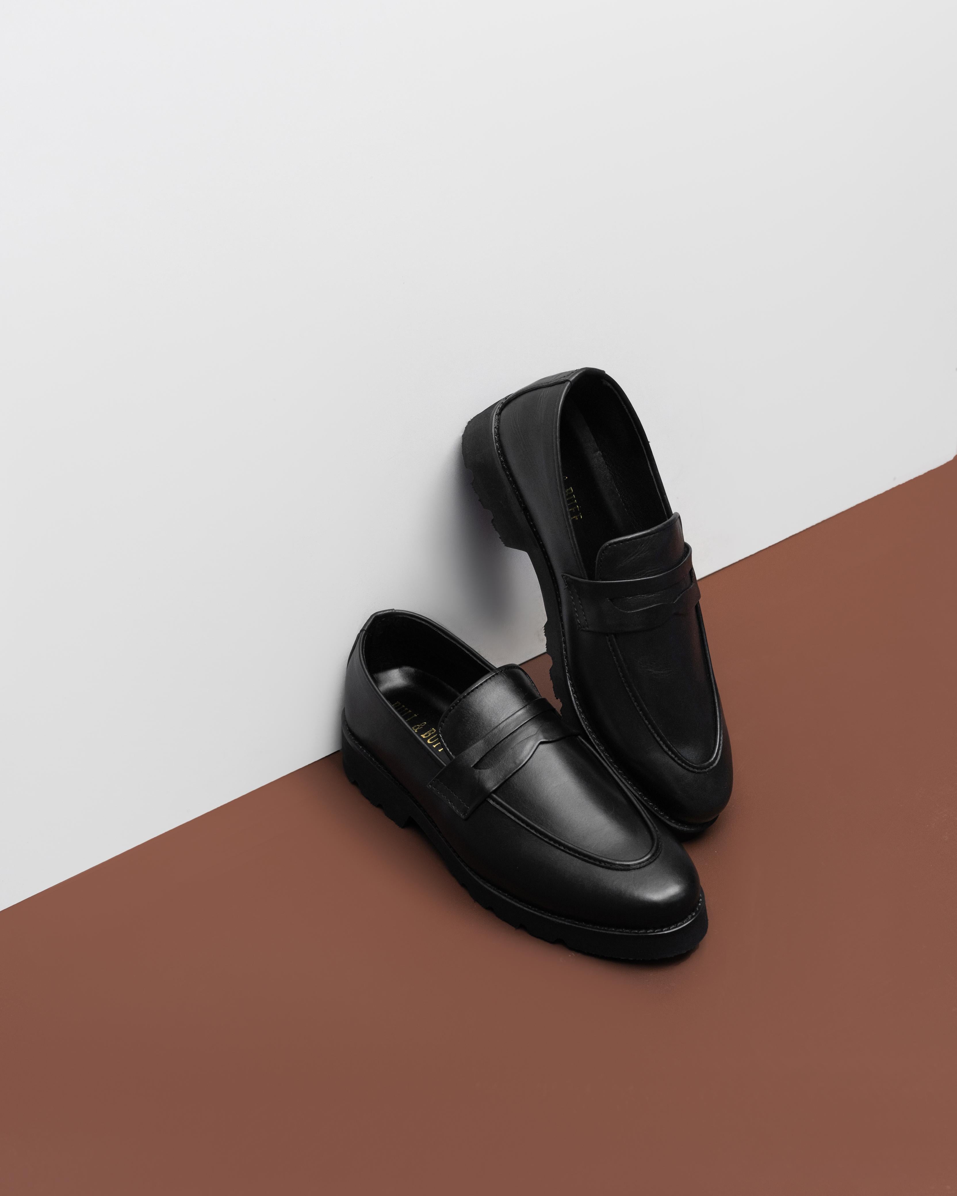 VINTAGE CHUNKY PENNY LOAFERS (BLACK)