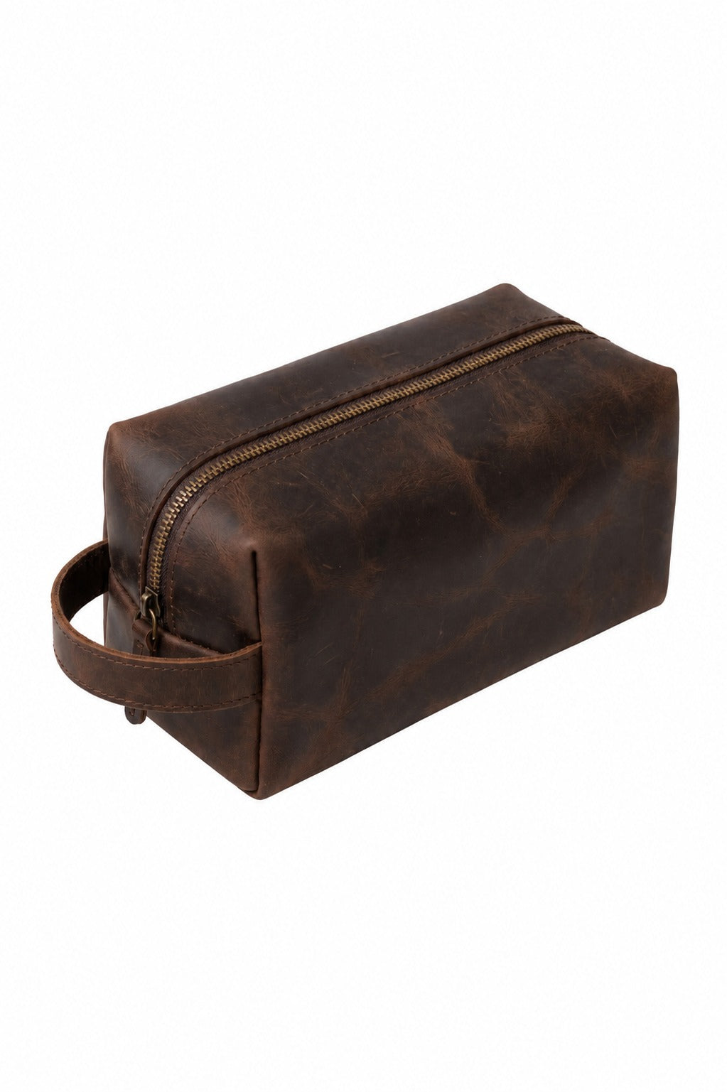 Premium Leather Dop Kit - Travel Toiletry Bag