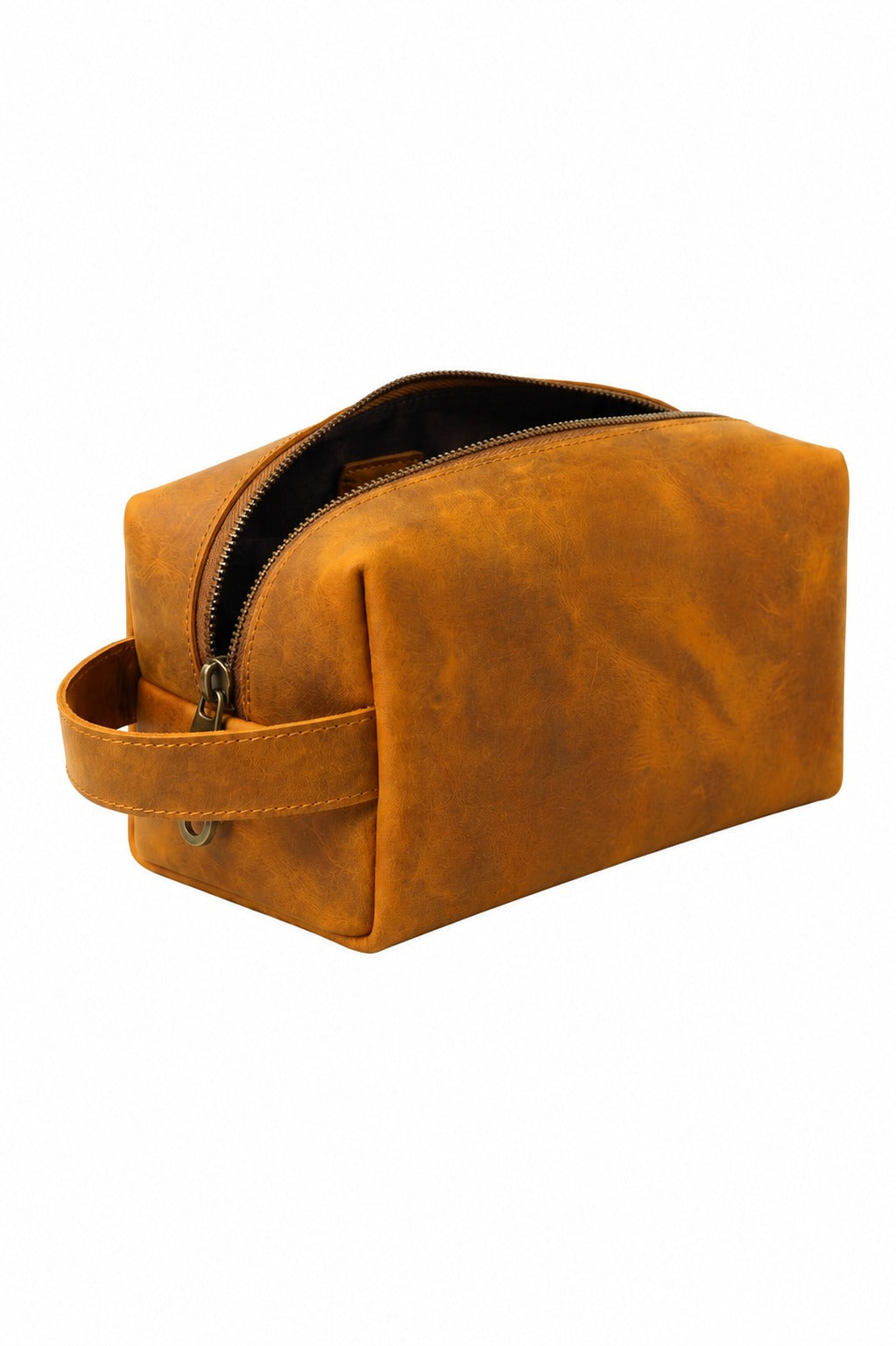 Premium Leather Dop Kit - Travel Toiletry Bag